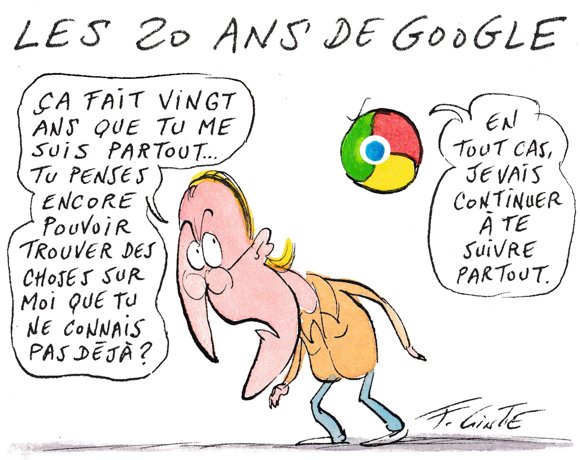 Dessin: Anniversaire : les 20 ans de Google